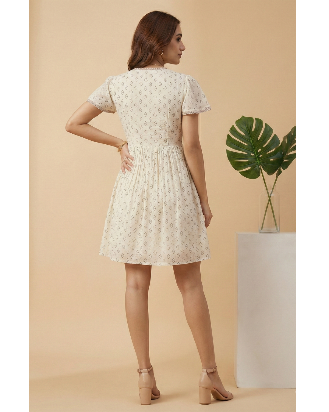 Women hand block printed cotton dress