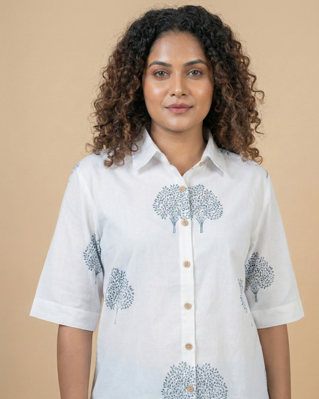 hand block printed cotton shirt