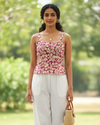 pink printed top