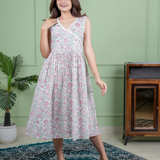 Hand-Block Printed Cotton Dress