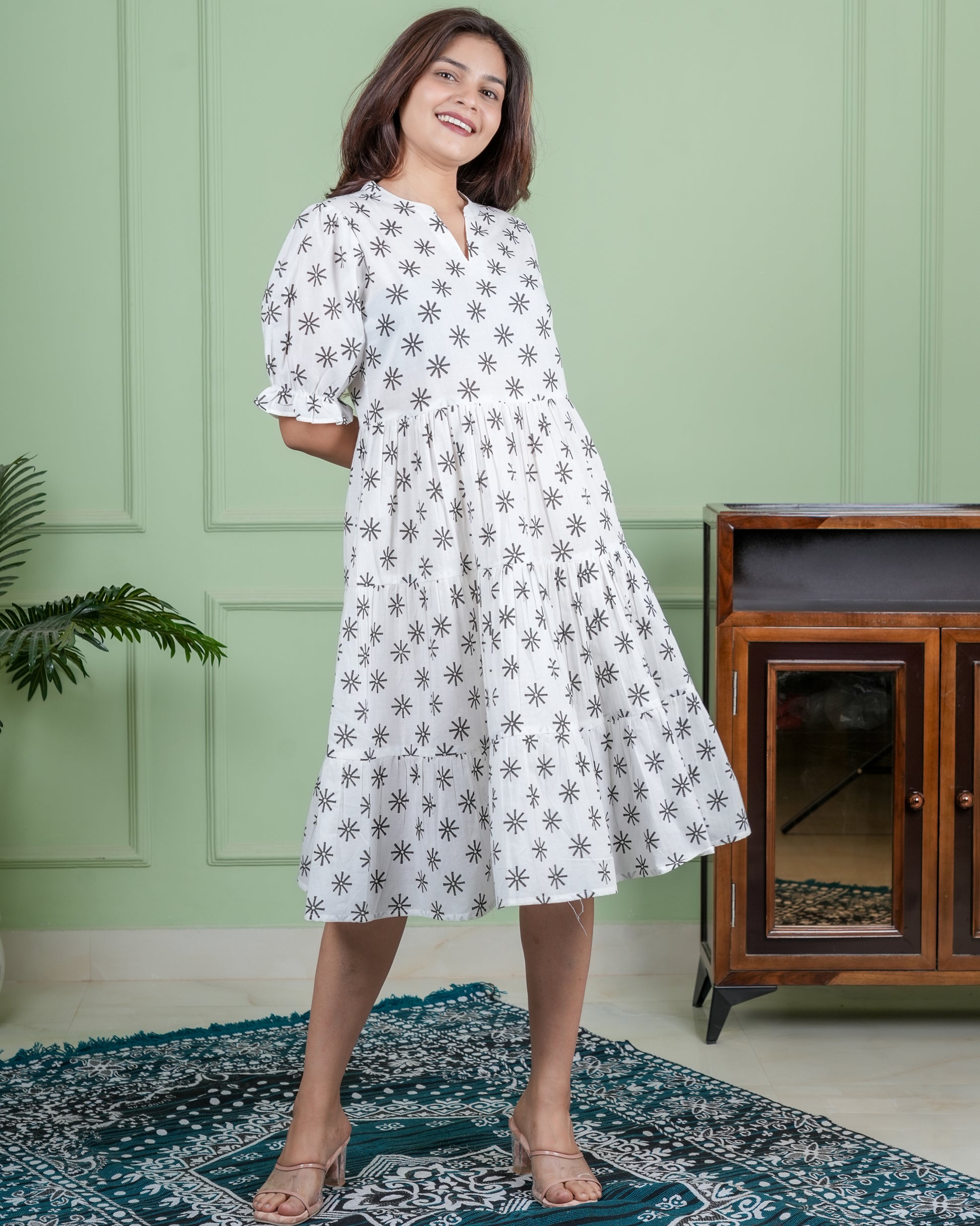 Hand-Block Printed Cotton Dress