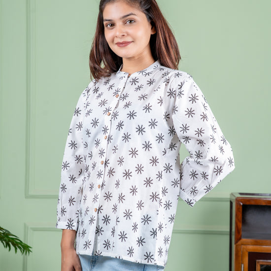Hand-Block Printed cotton top