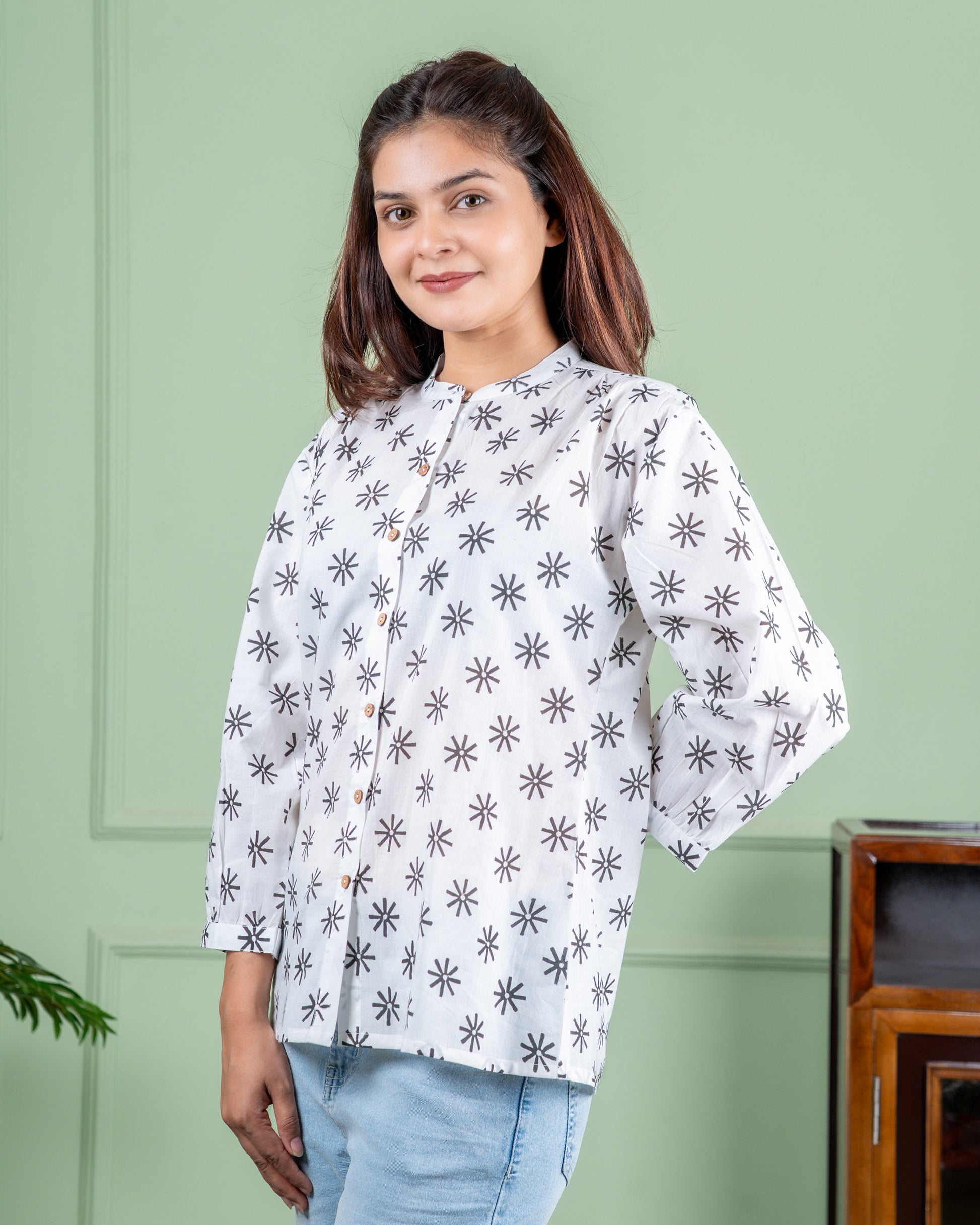 Hand-Block Printed cotton top