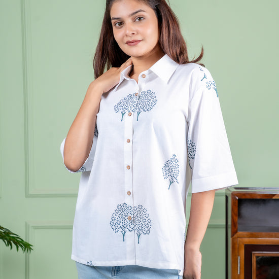 Hand-Block Printed Cotton Shirt