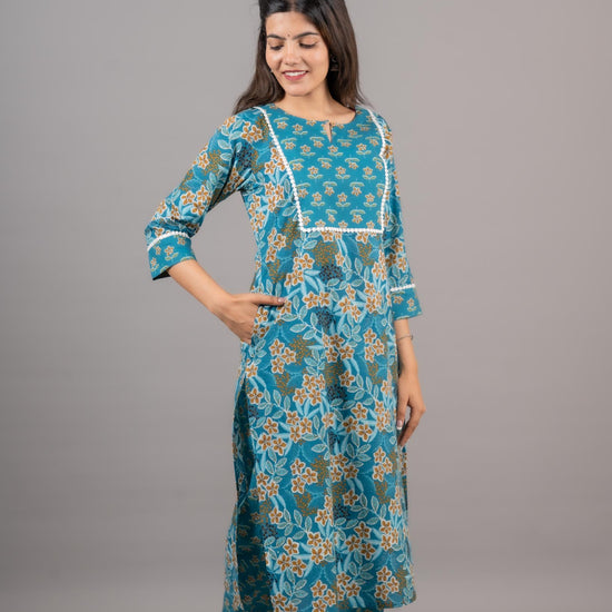 Women's Printed Cotton Kurta Set