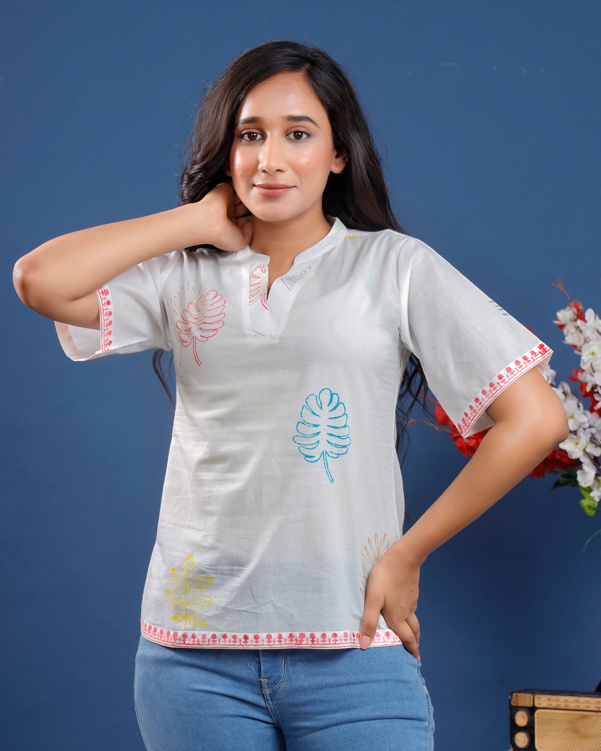 Hand-block printed Women top