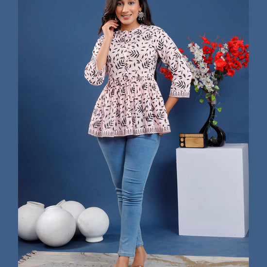 Women Hand-block printed cotton top