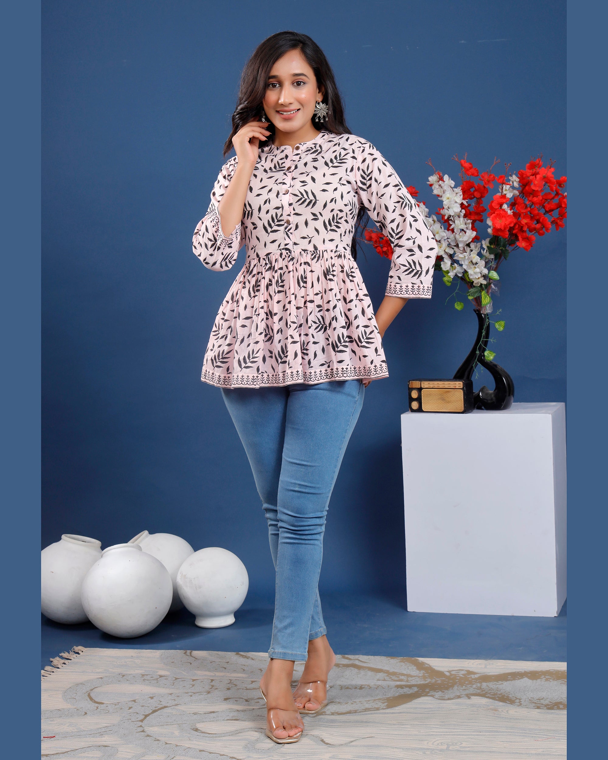 Women Hand-block printed cotton top