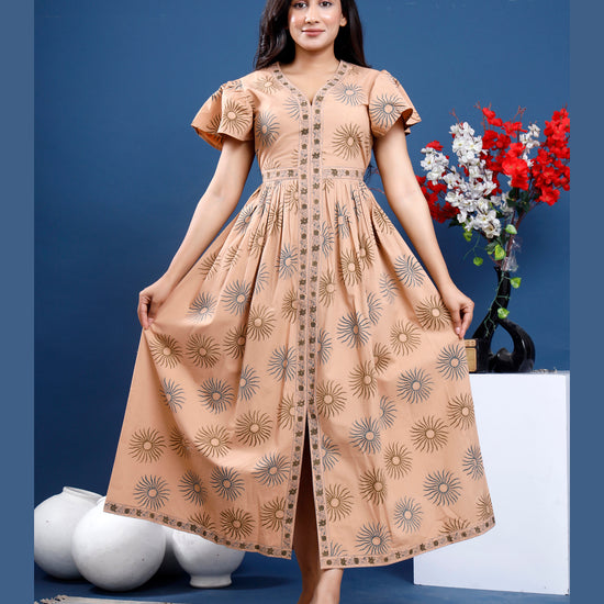 Women Hand-block printed cotton dress
