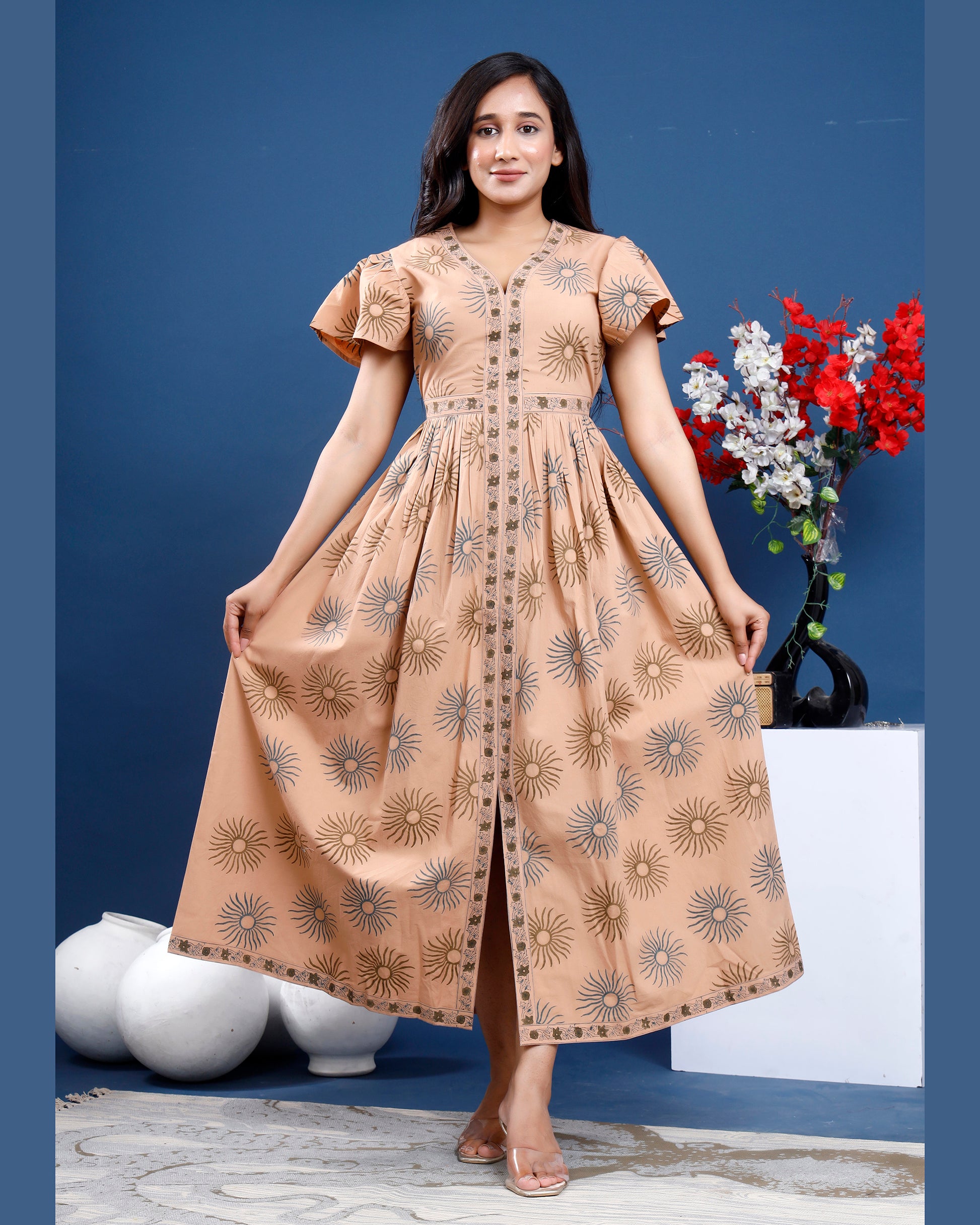 Women Hand-block printed cotton dress