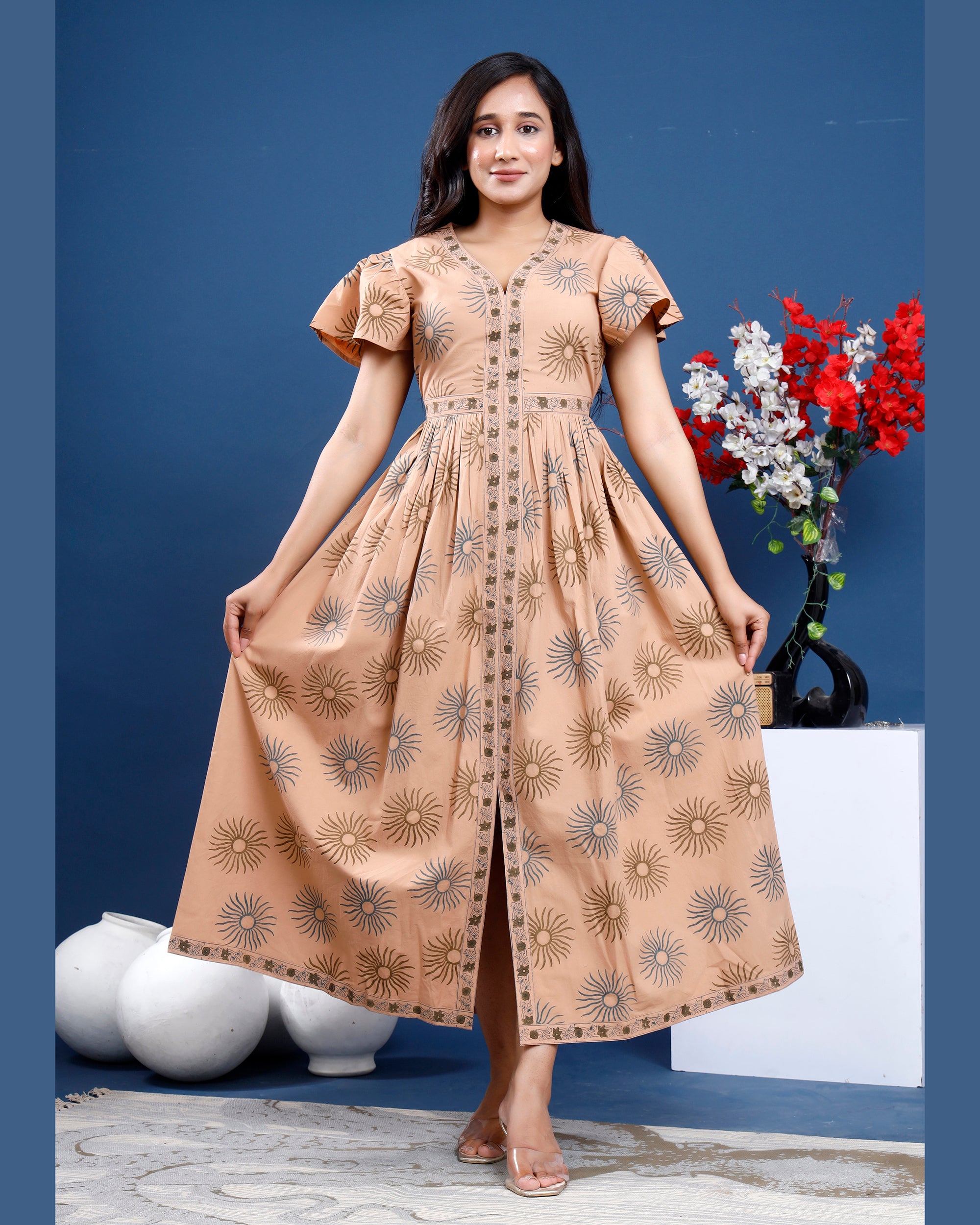 Women Hand-block printed cotton dress