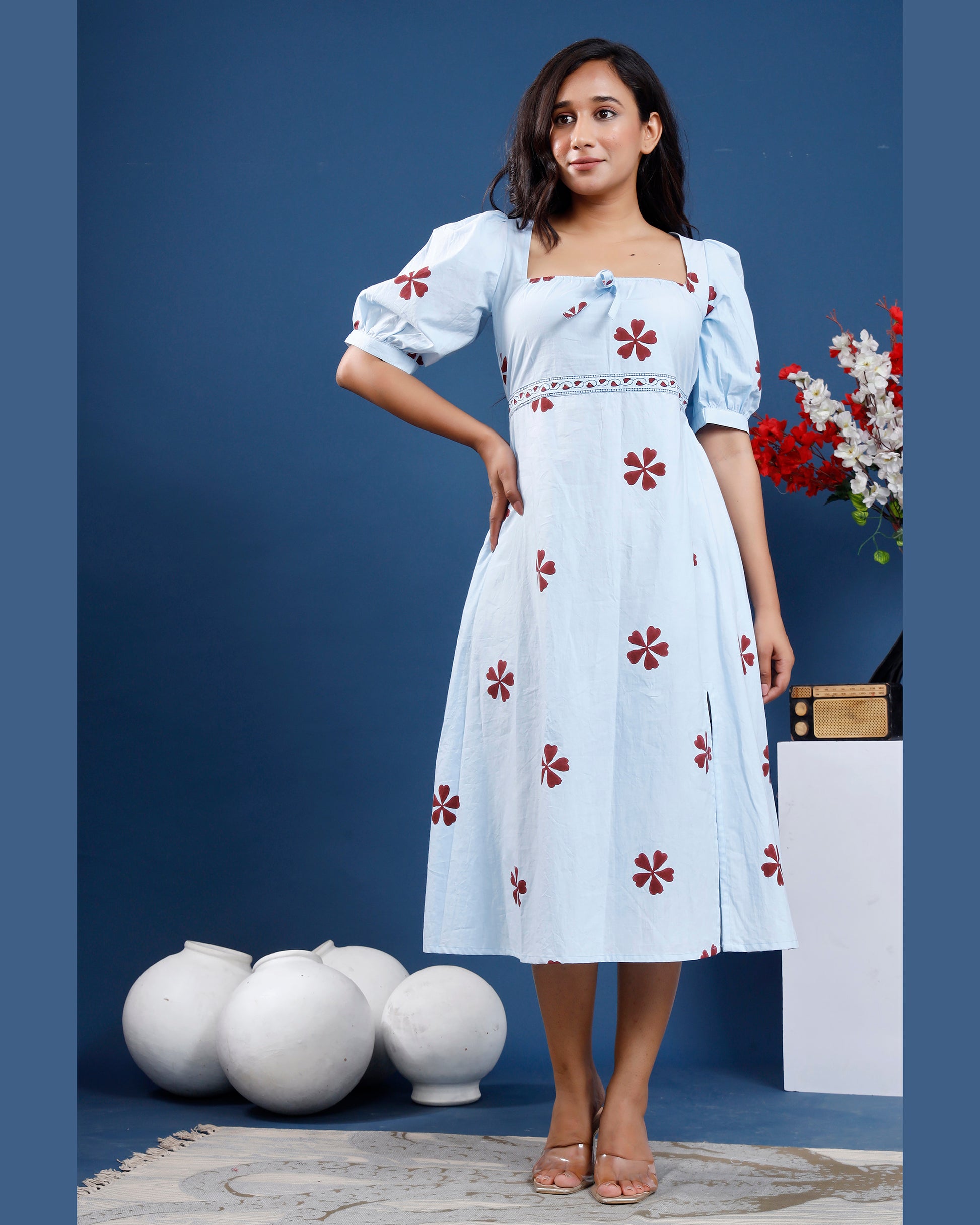 Women Hand-block printed cotton dress