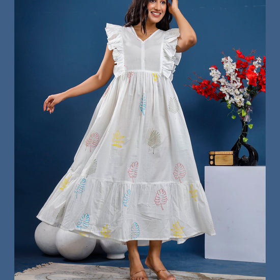 Women's Hand block printed cotton dress