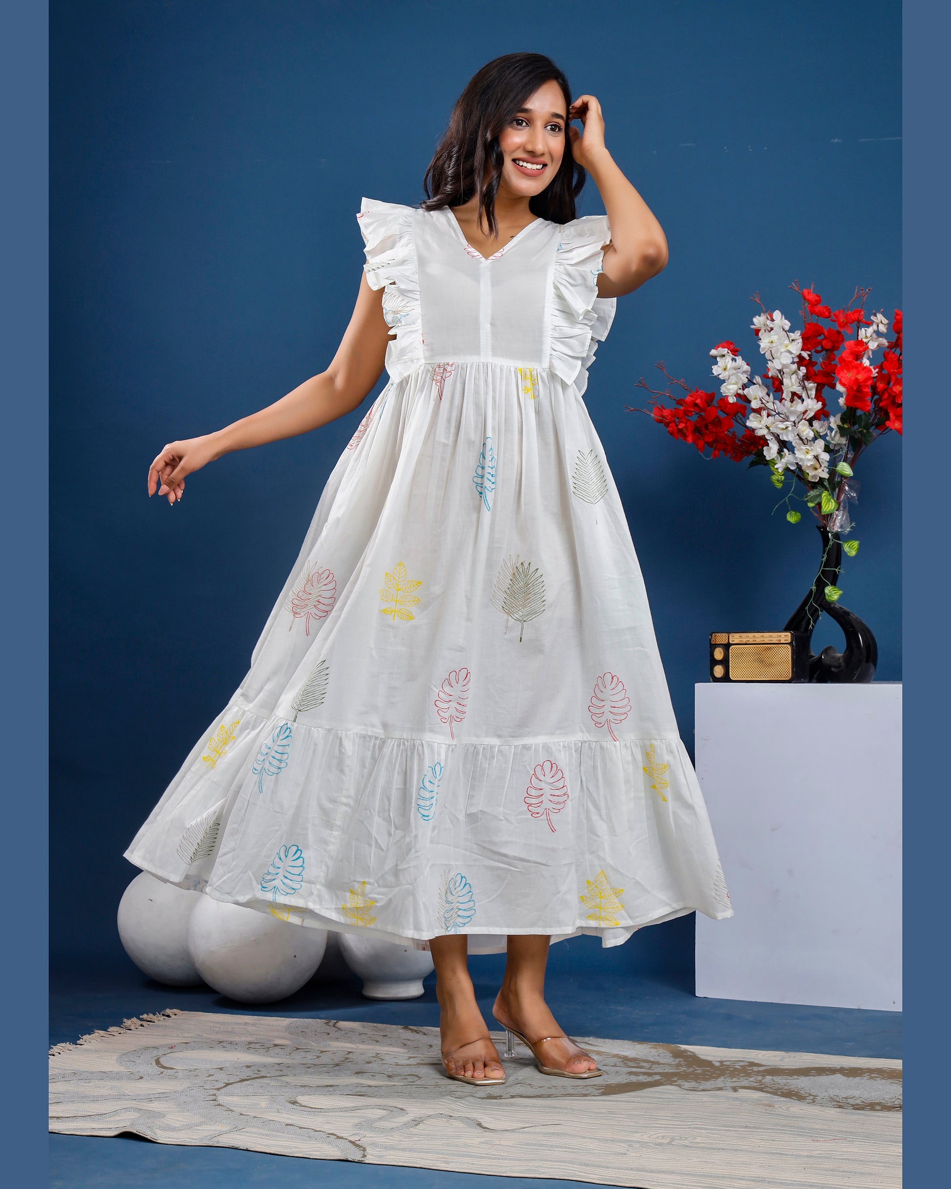 Women's Hand block printed cotton dress