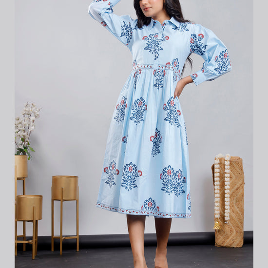Women Hand-block Printed cotton dress
