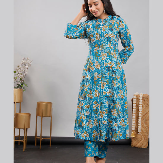 Women Printed Cotton kurta set