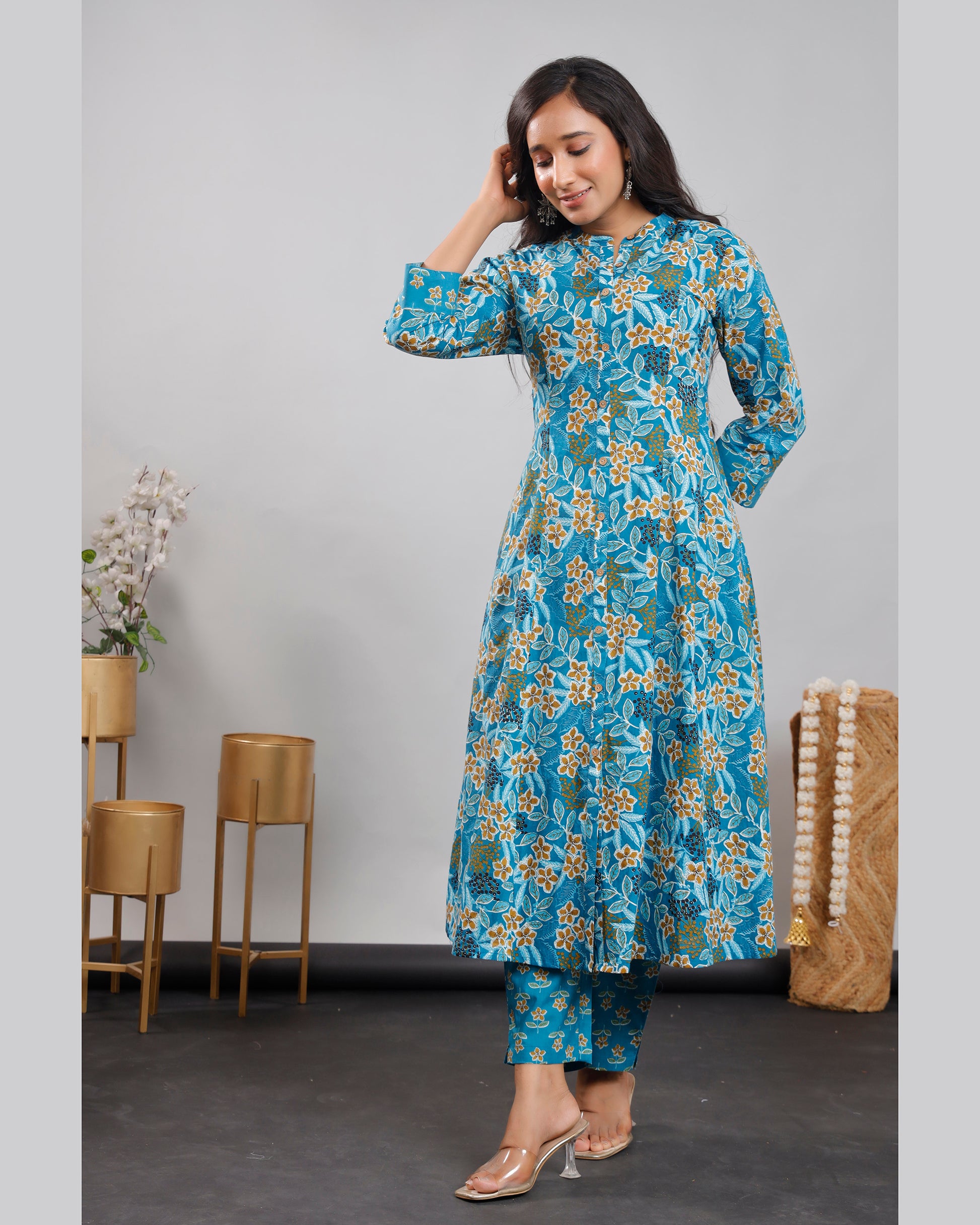 Women Printed Cotton kurta set