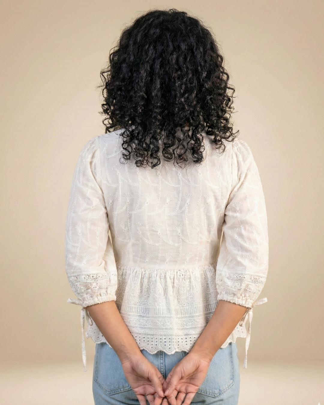 Embroidered cotton top