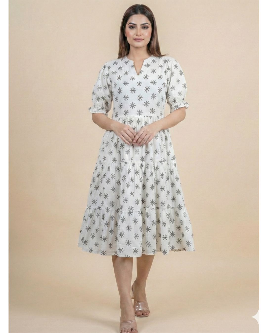 hand-block printed cotton dress