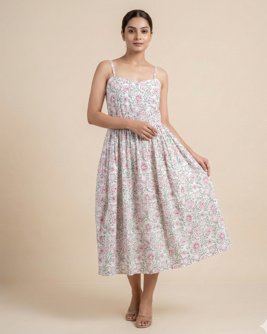 hand block printed cotton dress